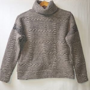 Prana Crestland Wool Blend Sweater Women's Size‎ XS Taupe Brown Patchwork